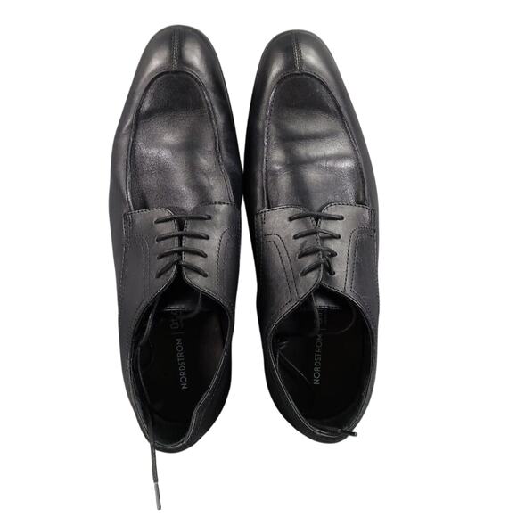 Nordstrom Shoes Men 10 Oxford Derby Dress Formal Leather OrtholiteBlack Classic - Picture 8 of 15